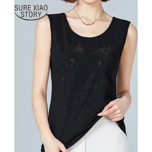 Fashion womens clothing 2021 black white sexy top tops vest O collar Vest women tank tops plus size 3XL women tanks 2801 50