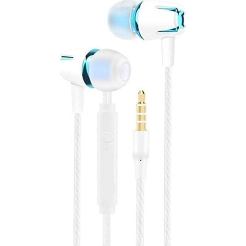 3.5mm Earphone In-ear Heavy Bass Plastic Wired Headset Heavy Bass for Smart Phone Dual Driver Stereo Sport Earbuds With Mic