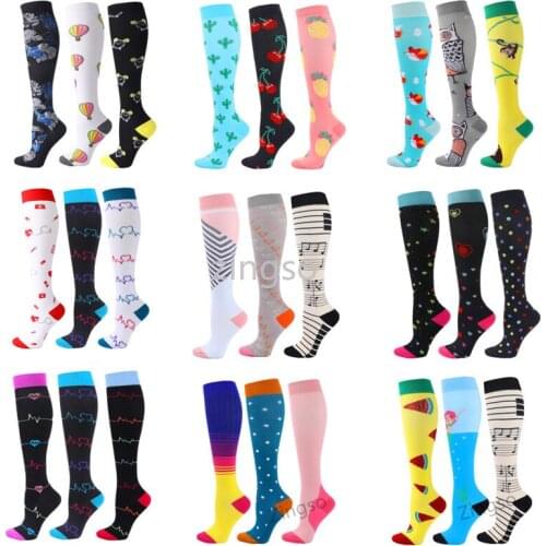 3 Pairs Compression Socks Women Men Running Cycling Sports Stockings Marathon Football Varicose Veins Compression Sock Wholesale