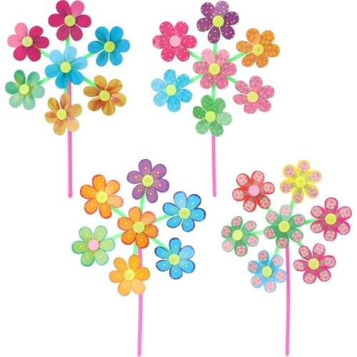 2020 New Flower Pattern Spinner Wind Windmill Kids Children Toys Garden Yard Decoration