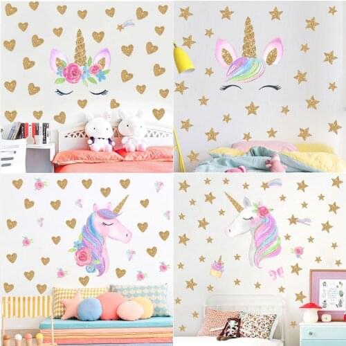 Rainbow Pony Princess Wall Decal My Little Horse 3d Wall Sticker Kids Bedroom Nursery Decoration Mural Poster Cartoon Wallpaper