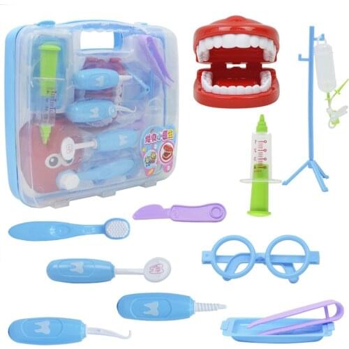 Role Play Dentist Game Children Oral Dentist Play House Toy Set Medicine Simulation Dentist Suitcase Kids Gift