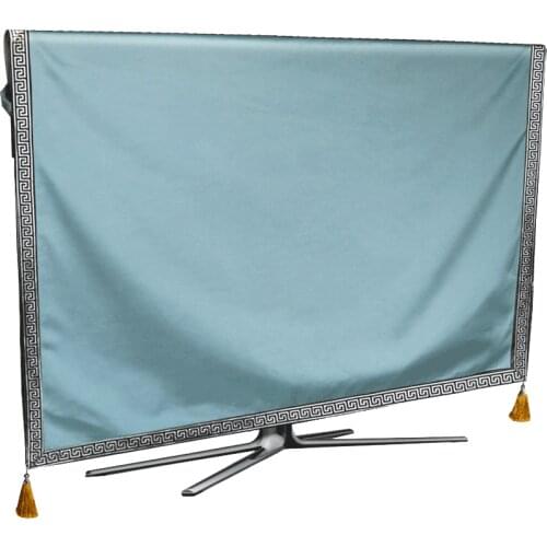 Custom Chinese Luxury LCD TV Set Dust Cover Hanging Desktop TV Plain Silk Satin Cover Cloth Simple Universal Cover towel