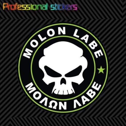 Creative Molon Labe Green Circle Sticker Decal Self Adhesive Vinyl Come Take Them for Car, Laptops, Motorcycles, Office Supplies