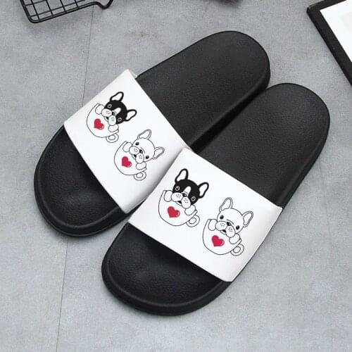 Cute Women Slippers Summer Slides Cartoon Dog Shoes for Ladies Home Indoor slipper Thick Sandals Couple filp flops female shoes