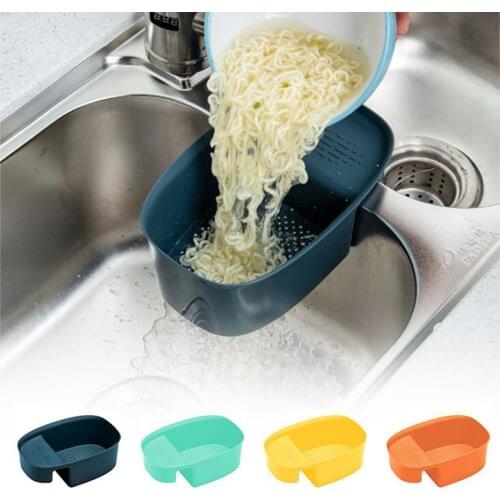 Kitchen Sink Stainer Vegetable Fruit Daining Basket Saddle Shape Sink Drying Rack Kitchen Filter Drainer