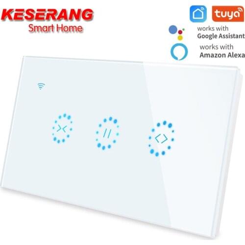 Tuya WiFi Smart Curtain Blind Switch US Type for Roller Shutter Electric Cutain motor motorized blinds Voice Control by Alexa