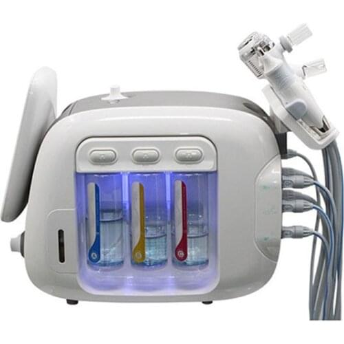 6 in 1 facial beauty Oxygen therapy machine oxygen spray gun spa H2-o2 Hydrogen dermabrasion skin moisturizer device dome firmin
