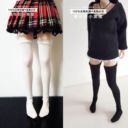 In stock 1/6 female soldier high elastic stockings cute student socks stockings accessories clothing for 12-inch female models D