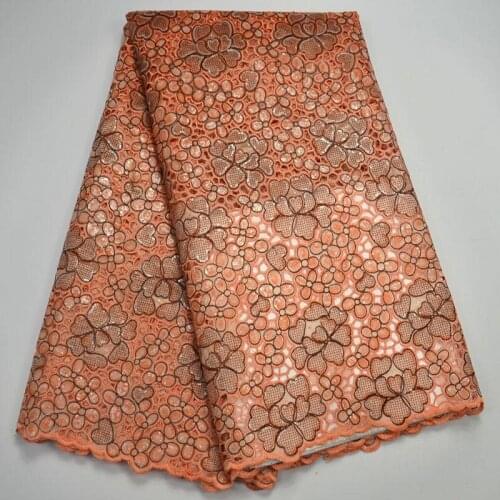 High Quality Quipure embroidered sequins french tulle lace fabrics 2017 African Organza Lace Fabric For Wedding Dress YED01