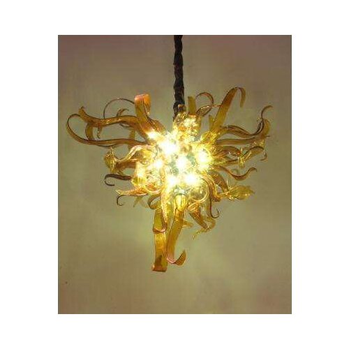 100% Mouth Blown Borosilicate Leave Shape Splendid Artistic Blown Glass Chandelier Light
