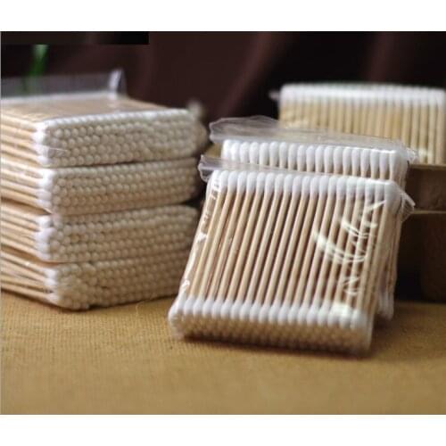100pcs Makeup Swabs Double Head Wood Cotton Swabs Stick Buds Tip For Medical Cure Health Beauty Disposable Bud Repair Tools