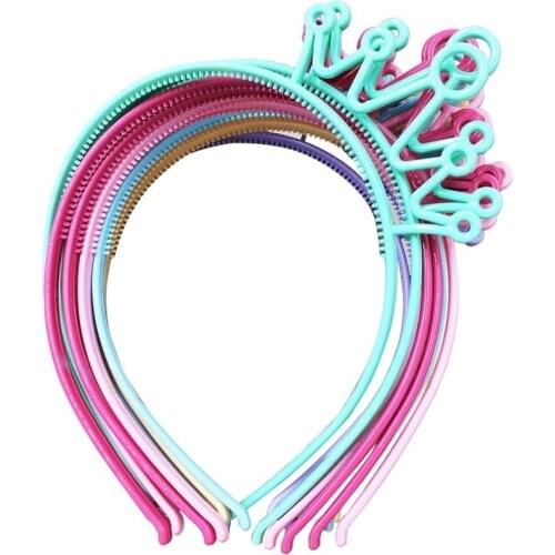 12PCS/Set , Crown holiday plastic hair hoop princess girl holiday party hair mix colors