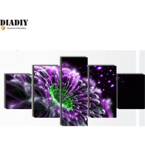 5pc Full Square&round drill 5D DIY Diamond embroidery Flower Diamond Painting Cross Stitch Rhinestone Mosaic decor gift