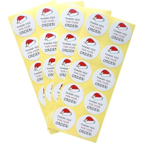 500pcs thank you for your order sticker Snowman Decorative Stickers Wrapping Gift Box Label for merry Christmas