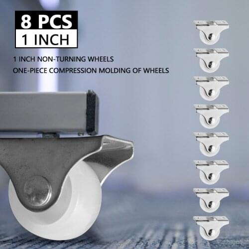 8pcs Furniture Fixed Casters Small One-Way Wheel Furniture Plastic Directional Wheel Safe Rollers Furniture Hardware Accessories
