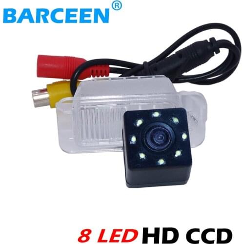 Abs shell material car rear reversing camera 8 led+hd ccd image colorful night vision for Ford-focus hatchback MONDEO Fiesta