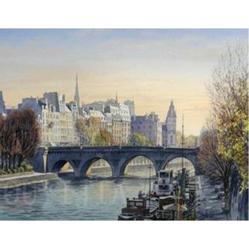 OUYIJIA5d DIY Diamond Painting Full Square Round Rhinestone Embroidery Bridge construction Cross Stitch Craft Tool A4 A5 Light