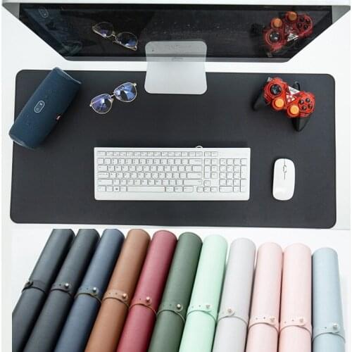 Large Gaming Mouse Pad Gamer Waterproof PU Leather Suede Desk Mat Computer Mousepad Keyboard Table Protector for Game Office