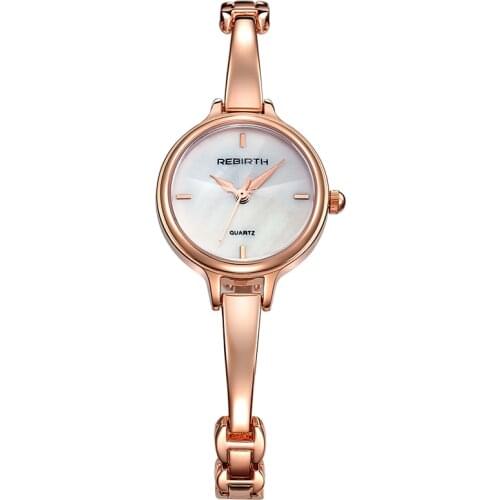 2018 Fashion REBIRTH Brand LuxuryWatches Women Stainless Steel Quartz Bracelet Clocks Ladies Dress Watches Gold Clock relogios