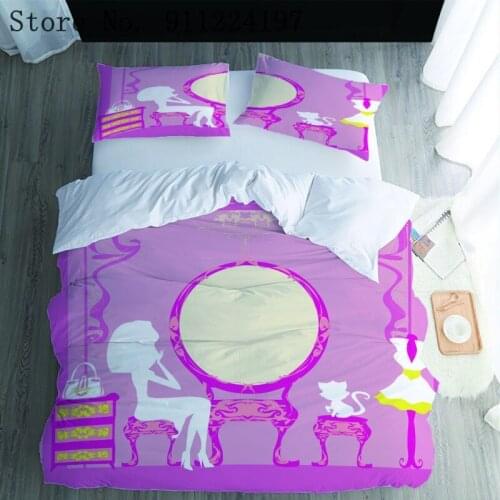 Home Textile Dressing Table Microfiber Duvet Cover Queen King Size Comforter Bedding Set Bed Linen Beautiful Woman Quilt Cover