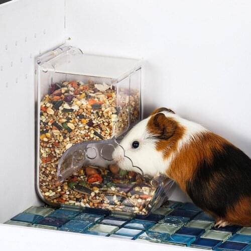Hamster Rabbit Food Dispenser Feeder Plastic Clear Automatic Pet Feeder For Hamster Guinea Pigs Food Bowl
