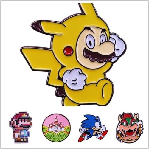 HOSENG Game Cartoon Yellow Color Demon Monster Brooch Fashion Punk Backpack Lapel Alloy Jewelry Enamel Pin HS_355