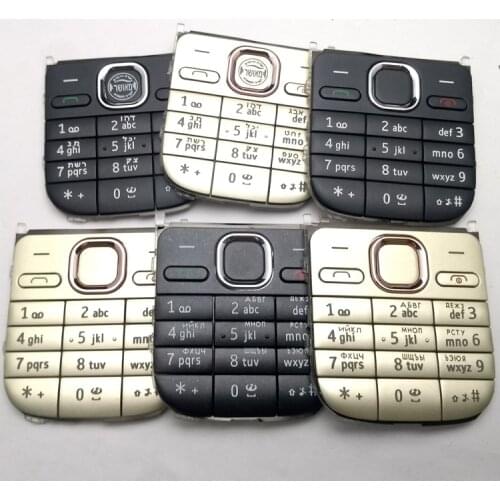 Main Menu English Or Hebrew Or Russian Keypad Keyboard Buttons Cover Case Housing For Nokia C2-01 c201