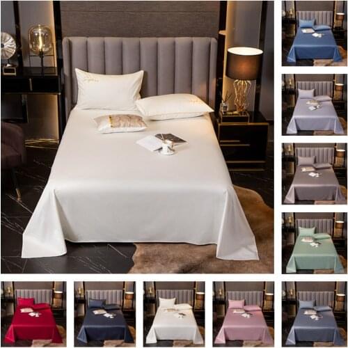 Bedding set Household 60 high-density cotton sheets Single satin long-staple cotton sleeping naked solid color right-angle sheet