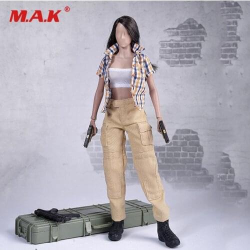 1:6 scale toys FG042-B female girl lady plaid tops suit clothing set model for 12 inches HT TTL playtoy PH doll action figure