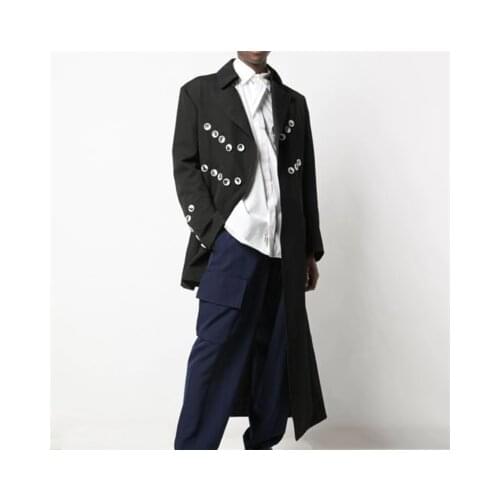 The new European and American mens Long Windbreaker, a loose windbreaker in Yamamoto style