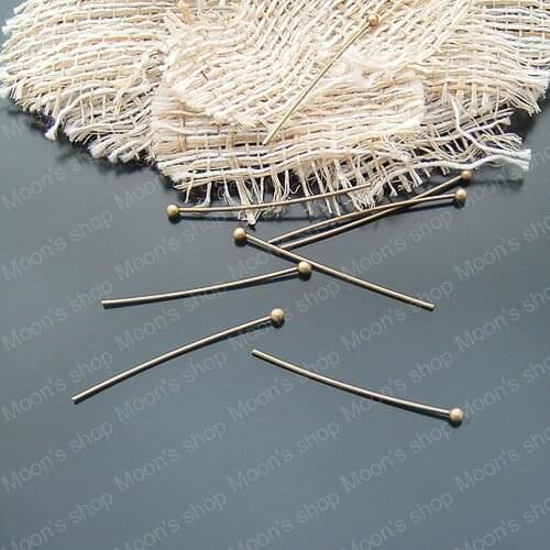 Wholesale Length 30mm Thickness 0.7mm Antique Bronze Copper Ball Pins Needles Findings Accessories 100 pieces(JM3933)