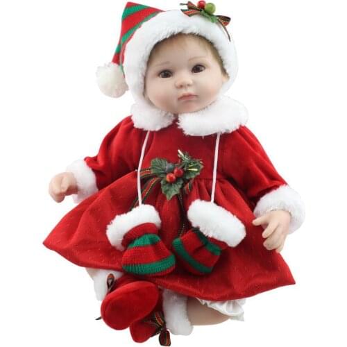 NPK Original 42CM Colth body silicone Christmas doll gift waterproof bath toy likelike very soft touch bebe doll reborn