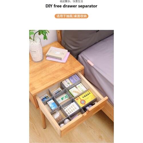 4pcs/lot Adjustable Drawer Separator Plastic DIY Divider Clapboard Space-saving Tool Underwear Socks Storage Organizer