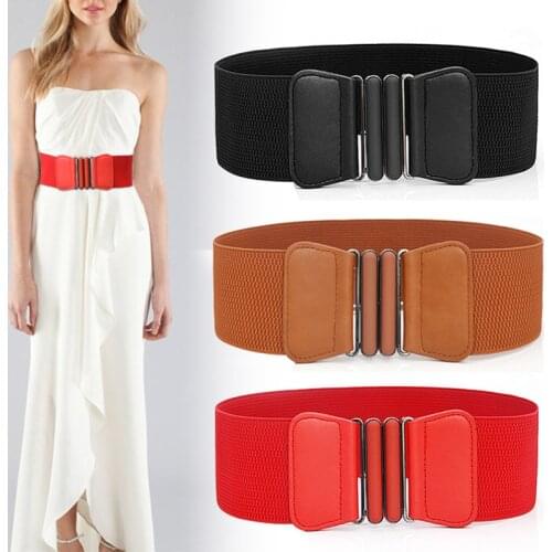 7.5cm width 65cm long Waist belt Fashion Waist Belts Lady Solid Stretch Elastic Wide Belt Dress Adornment For women Waistband