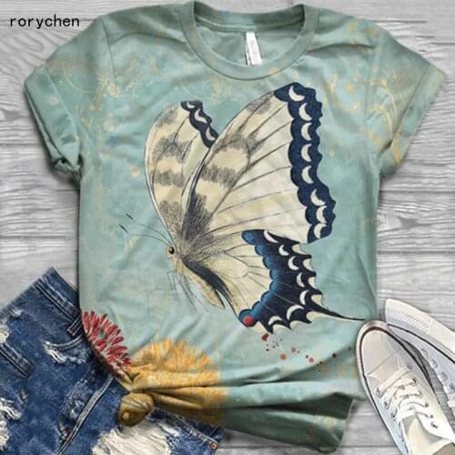 Rorychen Women Animal Print Short Sleeve Tee Shirts Summer O-Neck Casual T-shirts 2020Plus Size 3XL T-Shirt Tops Tees Mujer A611