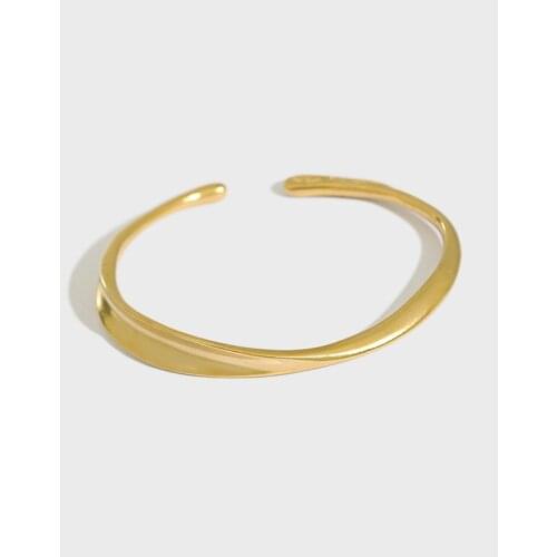 SHANICE Wide S925 Sterling Silver Irregular Bangles Vintage Geometric Bangles Bracelet For Women Fashion Jewelry Birthday Gifts