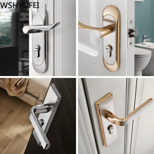 Modern Silent Interior Door Lock Fashion Bedroom Door Handle Lock Luxury Anti-theft Lock Core Furniture Hardware Accessories