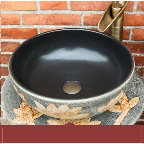 Lavabo Sobre Encimera Black Umywalka Bassin Lavatory Para Lavatorio Salle De Bain Cuba Bathroom Sink Pia Banheiro Wash Basin