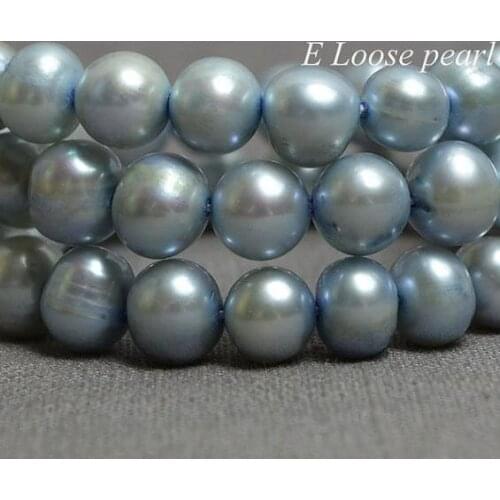 Unique Pearls jewellery Store Genuine Freshwater Pearl Loose Beads Blue Potato 8mm Bridal Design Full Strand YLSC1-100