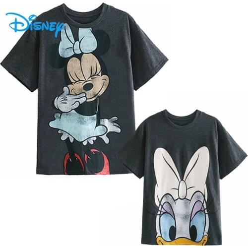 Disney T-Shirt Minnie Mouse Daisy Duck Cartoon T Shirt Women Vintage Harajuku Tshirt O-Neck Short Sleeve Female Casual Tee Tops
