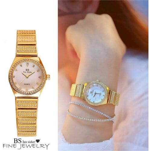 Diamond Women Watches Luxury Fashion Gold Quartz Dress Watch Small Dial Ladies Wrist Watches Stainless Steel Wristwatch 2019