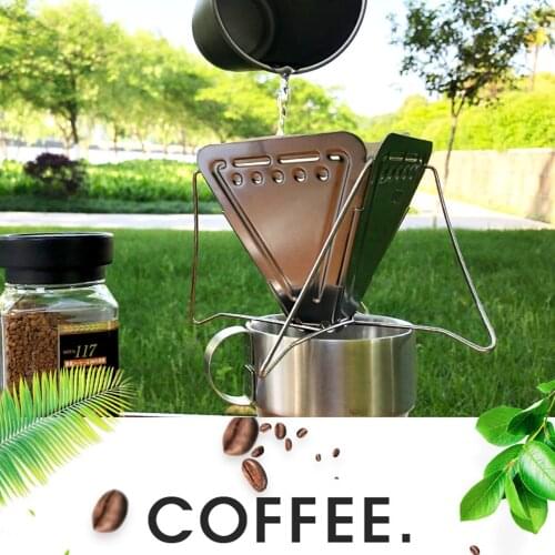 1PCs Stainless Steel Coffee Dripper Holder Foldable Coffee Filter Rack Camping Hiking Picnic Pour Over Coffee Drip Cone