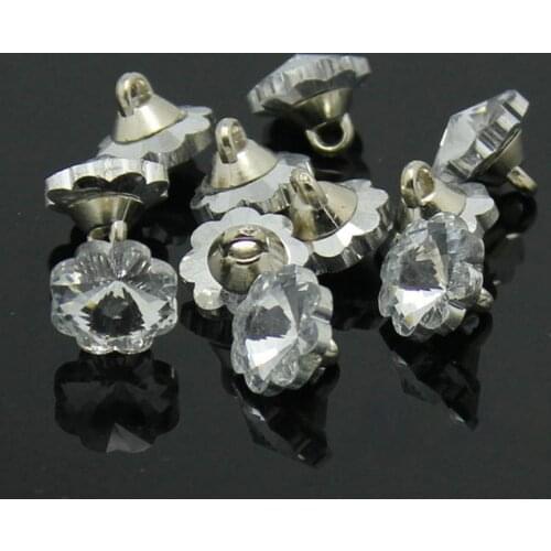 10PCs Crystal Sewing Buttons Scrapbooking Round Single Hole Plum Blossom 11mm Dia. Costura Botones Decorate