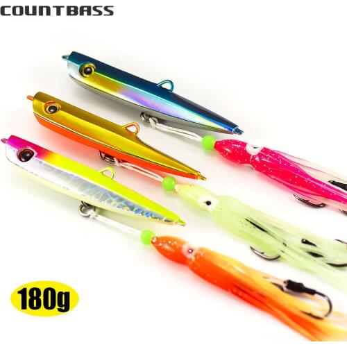 3pcs 180g 6.35oz Japan Inchiku Jigs with Octopus Assist Hook,Squid Jigging,Saltwater Bottom Ship Snapper Fishing Lures