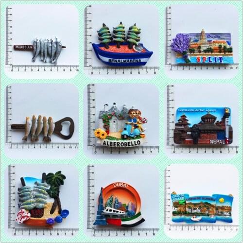European and American Spain scenery 3D Fridge Magnets Tourism Souvenir Refrigerator Magnetic Sticker Collection Handicraft Gift