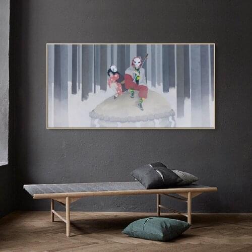 Hot-blooded Anime Kimetsu No Yaiba Long Character Poster Canvas Decorative Painting Study Room Corridor Personality Art Decorati