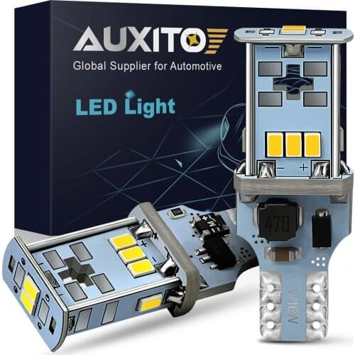 AUXITO 2Pcs W16W T15 Canbus No Error Car Reverse Led Light Bulb For BMW E46 E39 E90 F10 Audi A6 C5 A1 A3 A4 3020 SMD Auto Lamp