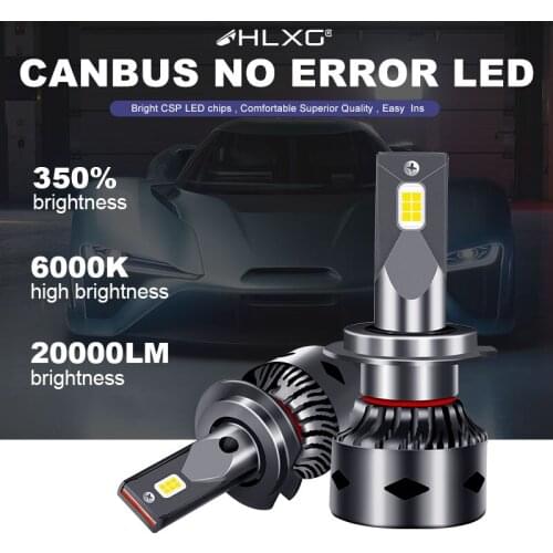 HLXG Car lamp H1 H8 H9 h11 LED Headlight moto led fog light bulb 12V HB3 9005 9006 HB4 20000LM 6000K h7 led mini led h4 canbus