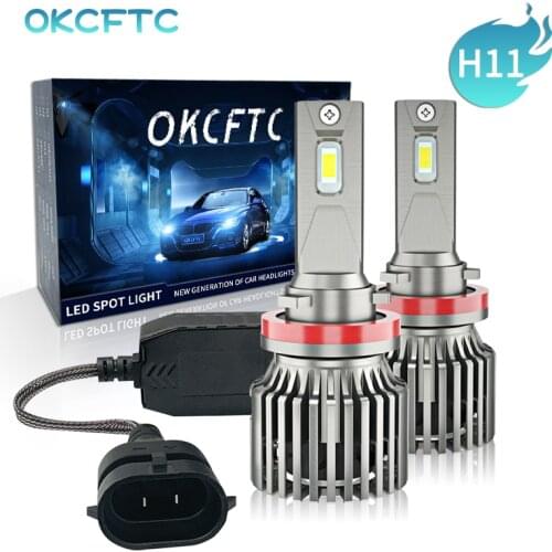 OKCFTC two pcs ledH11 H1 H3 H7 H8 H9 H4 9004 9007 9012 Auto s2 Car Headlight Bulbs 80W 16000LM 6500K for 12V 200M lighting range